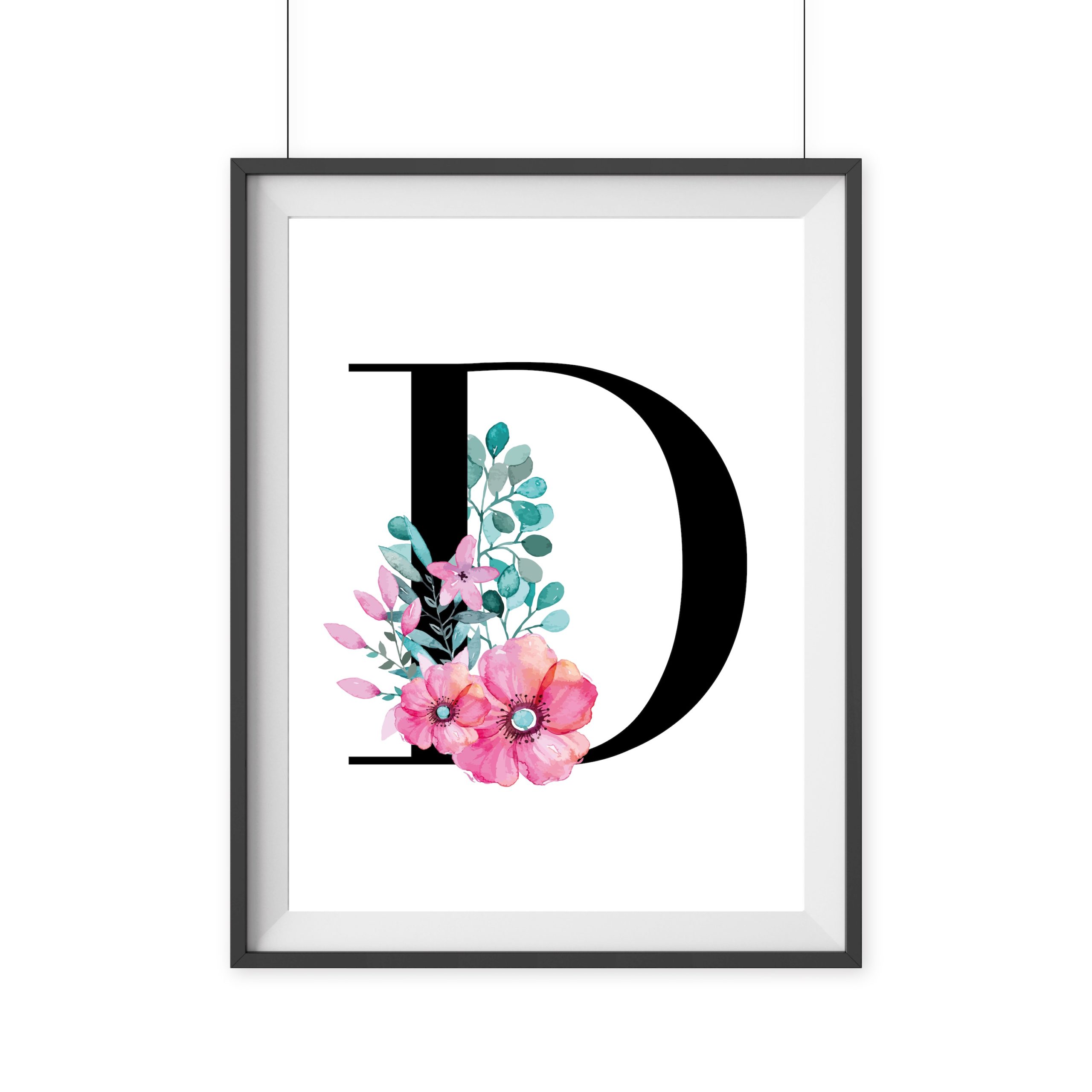 Poster Buchstabe D Blumen Print Abc A4 Hallobliss